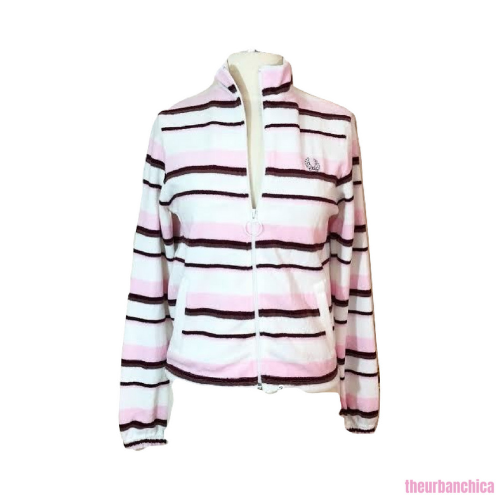 Unique FRED PERRY Striped Terry Zip Front Jacket
